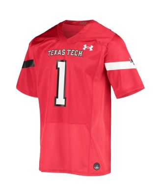 Men's #1 Texas Tech Red Raiders Logo Replica Football Jersey