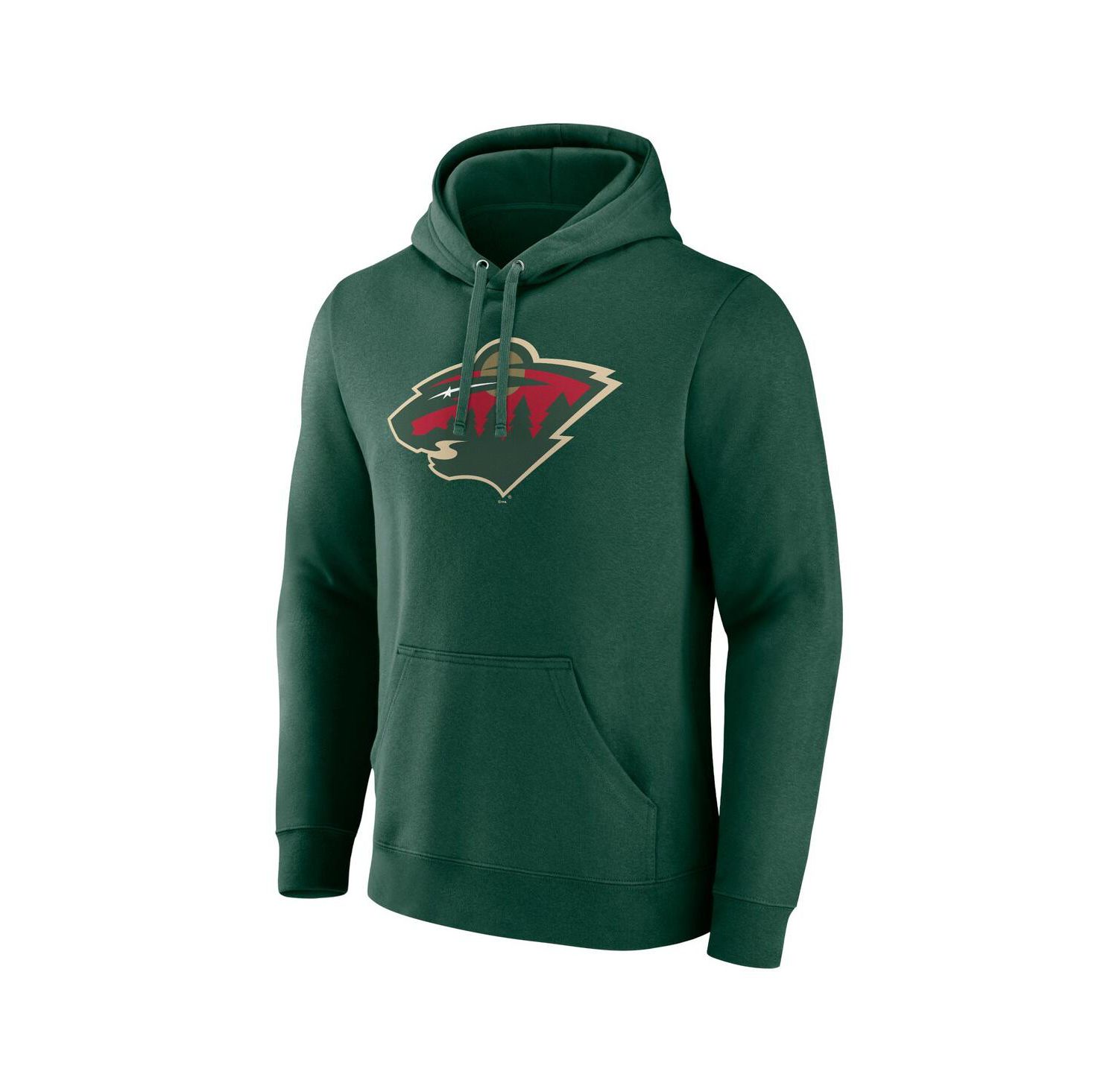Men's Green Minnesota Wild Primary Logo Pullover Hoodie