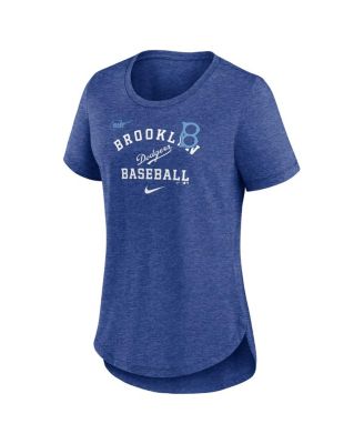 Женская футболка Nike Heather Royal Brooklyn Dodgers Rewind Arch Mix Tri-Blend от Nike