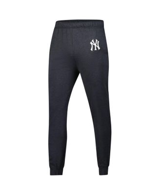 Мужские флисовые брюки для бега трусцой Fanatics из вереска и древесного угля New York Yankees