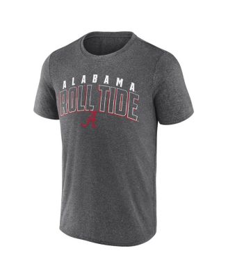 Мужская футболка с разрезом Fanatics Heather Charcoal Alabama Crimson Tide Outline