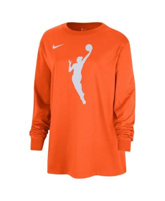 Женская оранжевая футболка Nike с логотипом WNBA Jump Woman Boyfriend Oversize с длинным рукавом оранжевого цвета