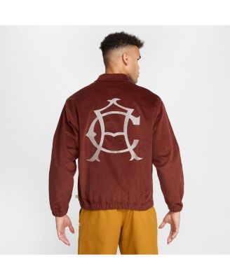 Мужская коричневая вельветовая куртка Nike Club America CA x CA Harrington из флиса на молнии.