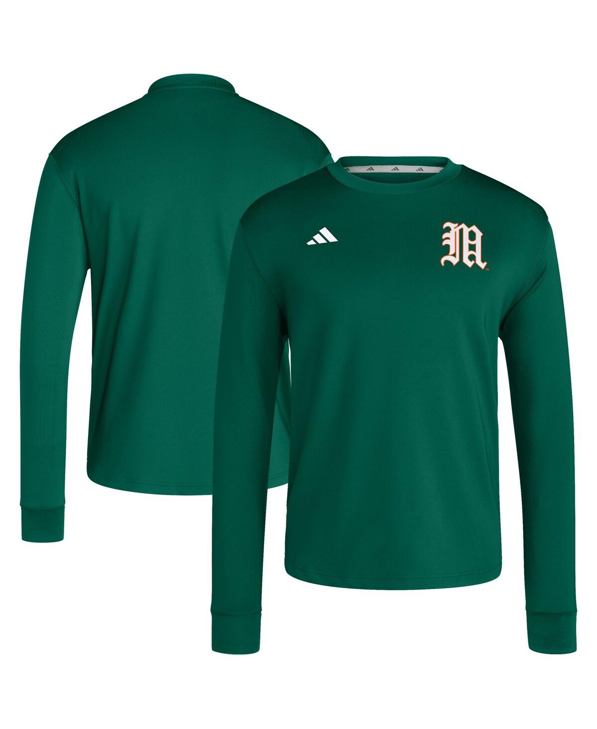 Men'sÂ Green Miami Hurricanes Dugout Pullover Sweatshirt - Green
