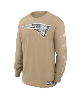 Мужская коричневая футболка Nike New England Patriots Essential Statement Max90 с длинным рукавом