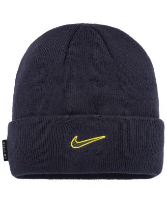 Мужская темно-синяя вязаная шапка Nike Michigan Wolverines On-Field Standard Terra с манжетами Nike