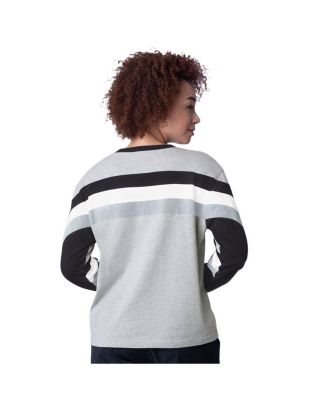 Модный топ с длинными рукавами в цветную клетку от Starter Women's Heather Grey Chicago White Sox Triple A