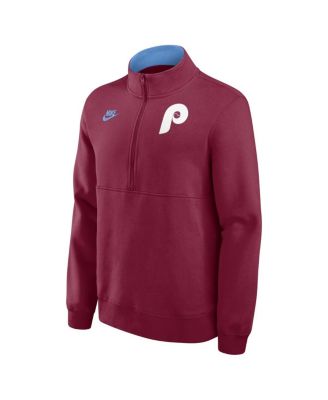 Мужская флисовая толстовка-пуловер на молнии Nike из коллекции Philadelphia Phillies Cooperstown бордового цвета от Nike