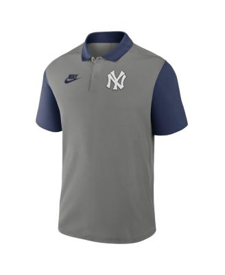 Мужская футболка-поло Victory Performance от Nike из коллекции New York Yankees Cooperstown серого/темно-синего цвета с цветными блоками