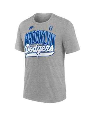 Мужская футболка Nike Heather Grey Brooklyn Dodgers Cooperstown Collection в стиле ретро из трехслойной ткани