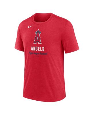 Мужская трехслойная футболка Nike с логотипом Los Angeles Angels красного цвета от Heather Red