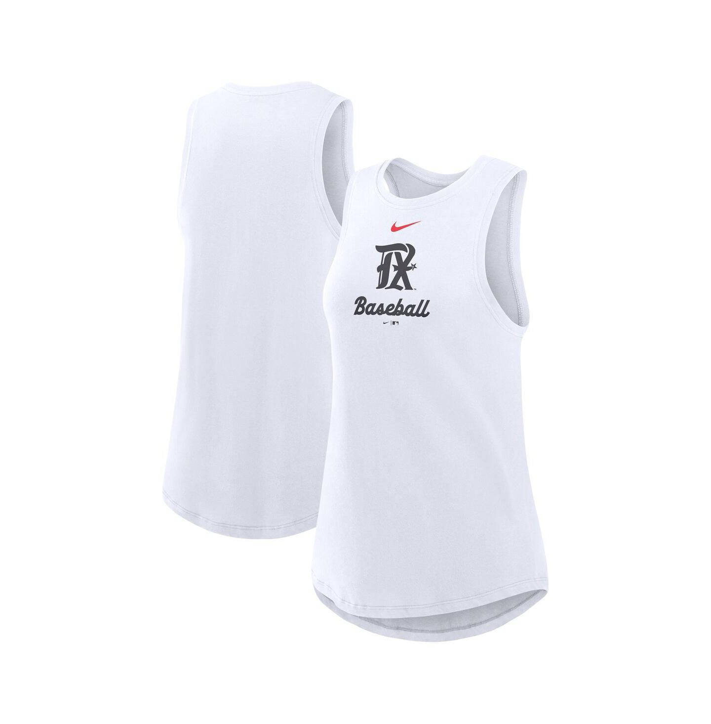 Женский топ Nike White Texas Rangers City Connect Tricode High Neck Performance — фото 1