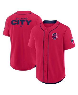 Fanatics - Men's Red St. Louis City SC Injury Time Baseball Jersey