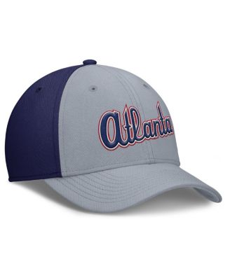 Men's Gray/Navy Atlanta Braves Rise Swoosh Performance Flex Hat
