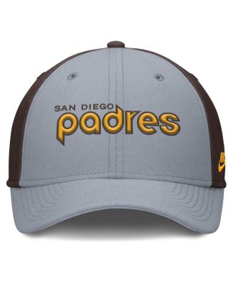 Мужская кепка Nike San Diego Padres Rise Swoosh Performance Flex, серая/коричневая