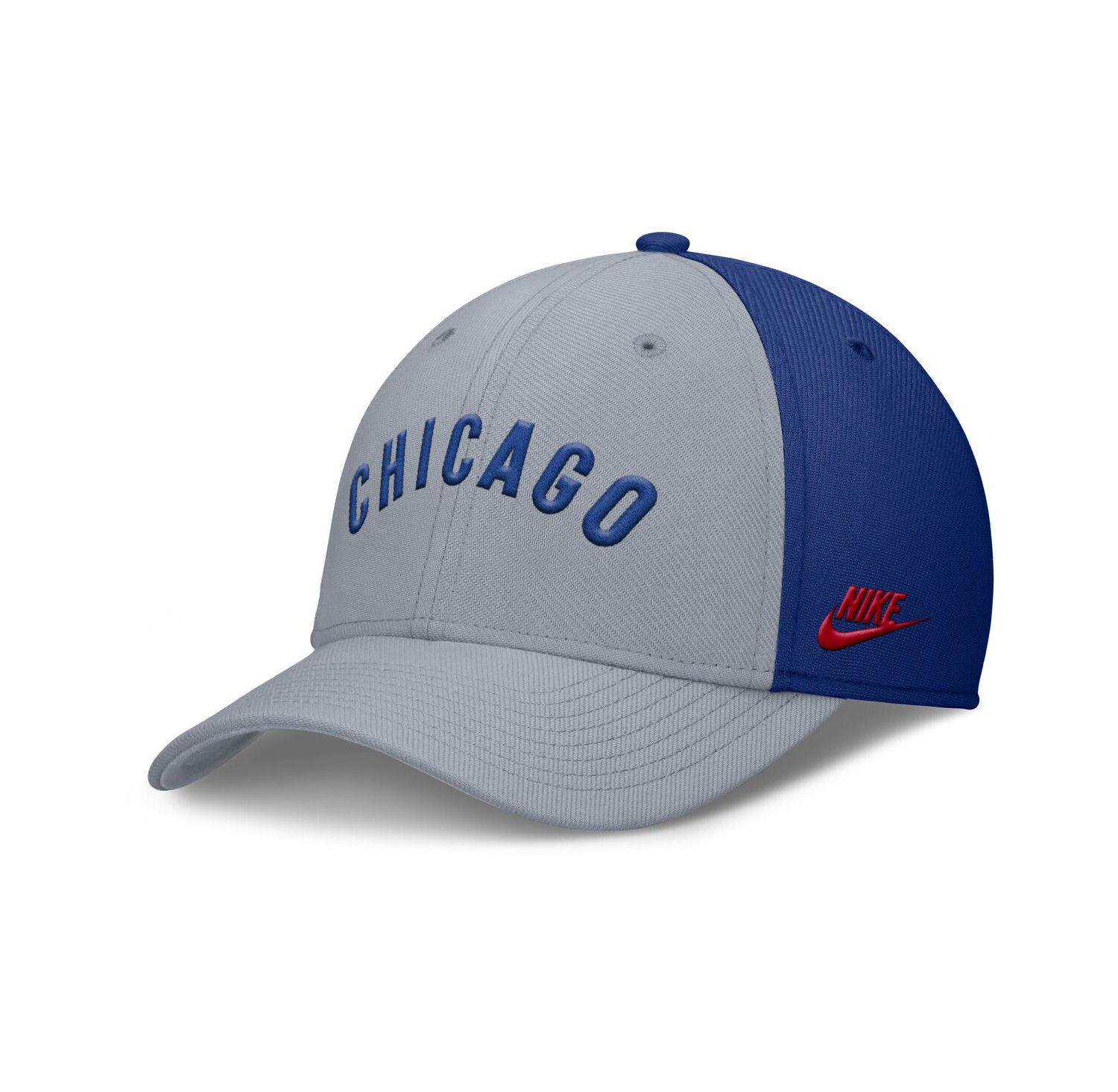 Men's Gray/Royal Chicago Cubs Rise Swoosh Performance Flex Hat