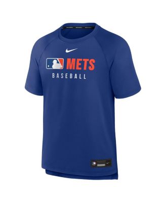 Мужская футболка Nike Royal New York Mets Authentic Collection с регланом для выступлений перед игрой
