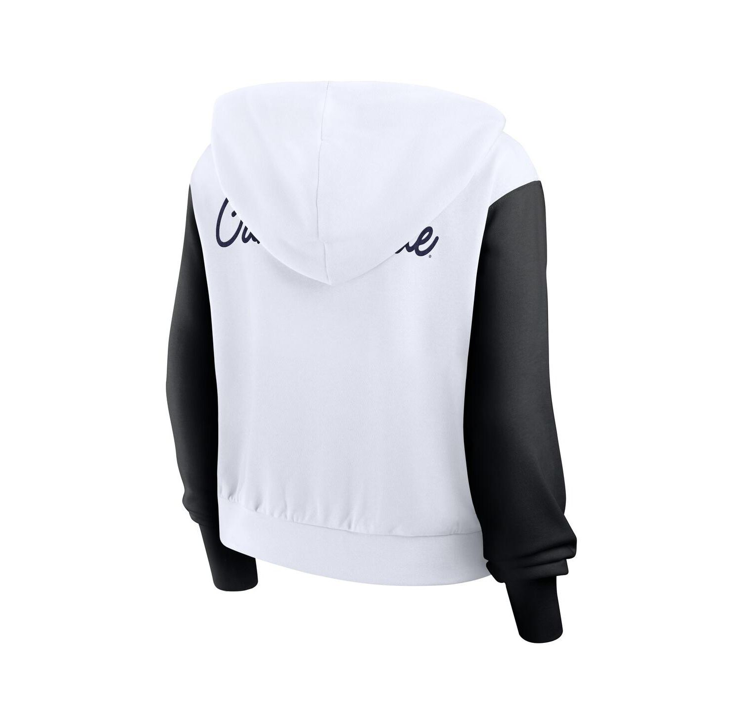 Women's White Alabama Crimson Tide Cropped Beyond Capability Color-Block Script Full-Zip Hoodie