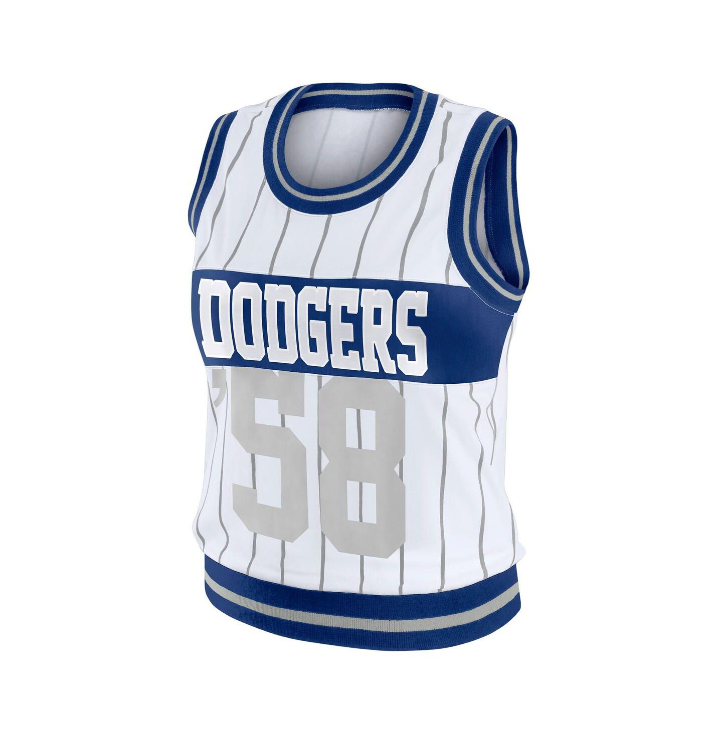 Женский топ WEAR by Erin Andrews White Los Angeles Dodgers Sporty — фото 2