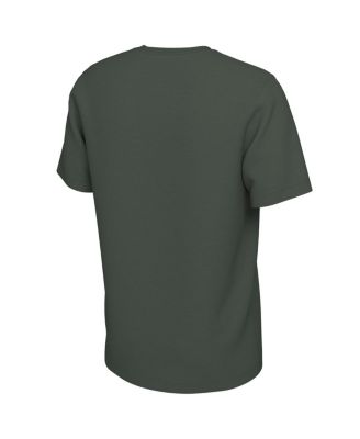 Мужская и женская футболка Nike Hunter Green Milwaukee Bucks 2025 с мантрой плей-офф НБА на корте