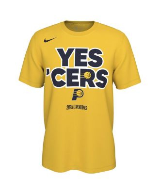 Мужская и женская футболка Nike Gold Indiana Pacers с надписью 