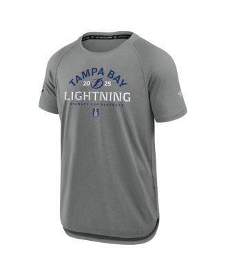 Мужская футболка Fanatics Heather Gray Tampa Bay Lightning 2025 Плей-офф Кубка Стэнли Authentic Pro Rink Performance от Fanatics.