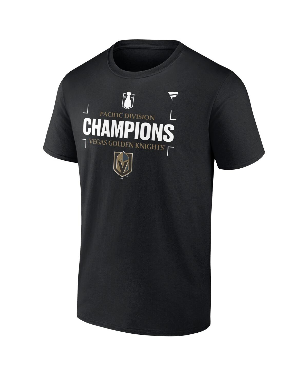 Fanatics Men's Black Vegas Golden Knights 2025 Pacific Division Champions T-shirt