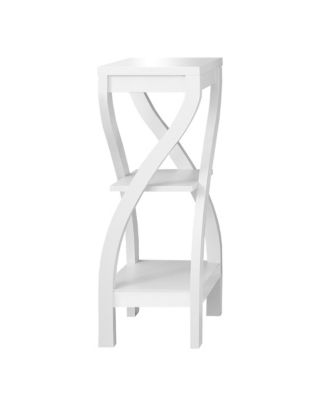 Contemporary Wood Square End Table with Two Shelves for Extra Storage