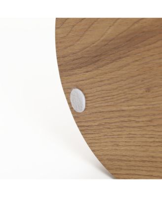 Wood Grain Manufactured Wood 20.5-Inch Tall Round End and Side Table