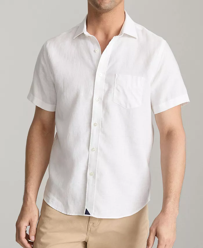 Men's Regular Fit Wrinkle Resistant Linen Cameron Button Up Shirt - thumbnail 4