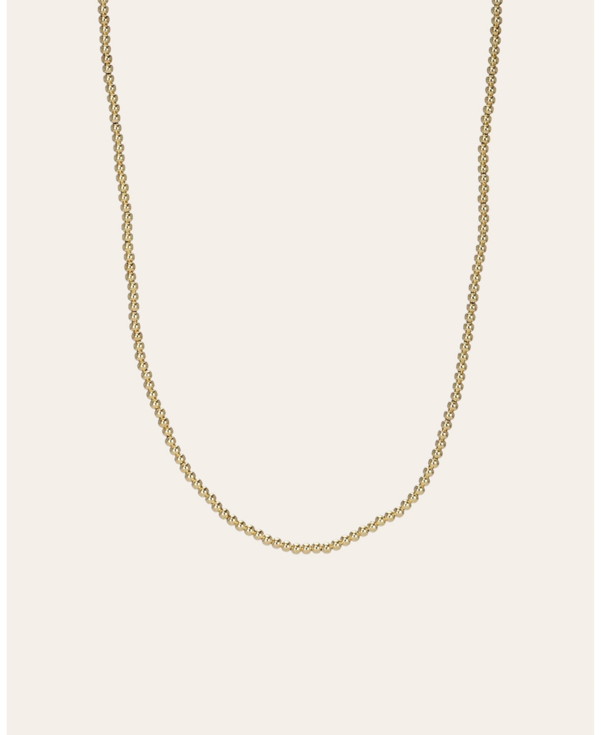 14k Gold 2mm Bead Necklace - Yellow gold
