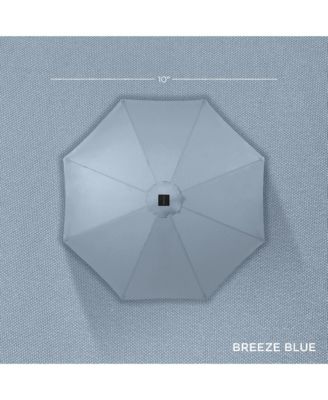 10ft Solar LED Lighted Patio Umbrella w/ Tilt Adjustment, UV-Resistant Fabric