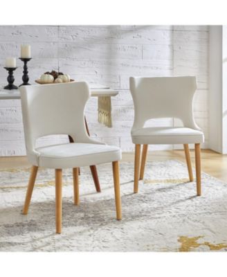 Rita Mid-Century Modern WaterProof Hollow Design Dining Chair with Wingback,Set of 2