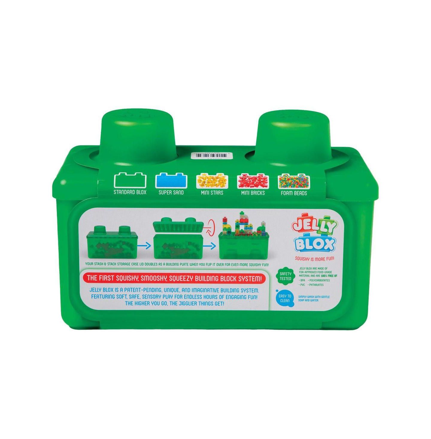 Детский конструктор Goliath Jelly Blox Stash 'N Stack 2-in-1 Storage Sensory 30-Piece Building Set, Ages 2+, цвет: Разноцветный — фото 6