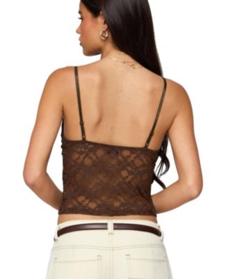 Женская прозрачная кружевная майка с вырезами от Edikted