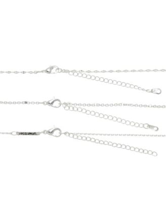 Cubic Zirconia Double Butterfly Layered Necklace Set