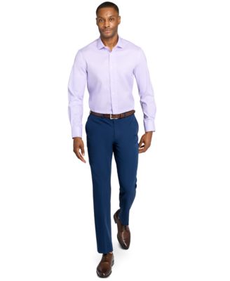 Men's Houndstooth Hybrid Slim Fit Easy Care Long Sleeve Shirt