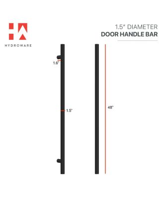 Round Series Door Handle - Black - 48" Inches