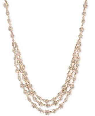Многослойное колье-ошейник Givenchy из золотистого паве, удлинитель 16 дюймов + 3 дюйма