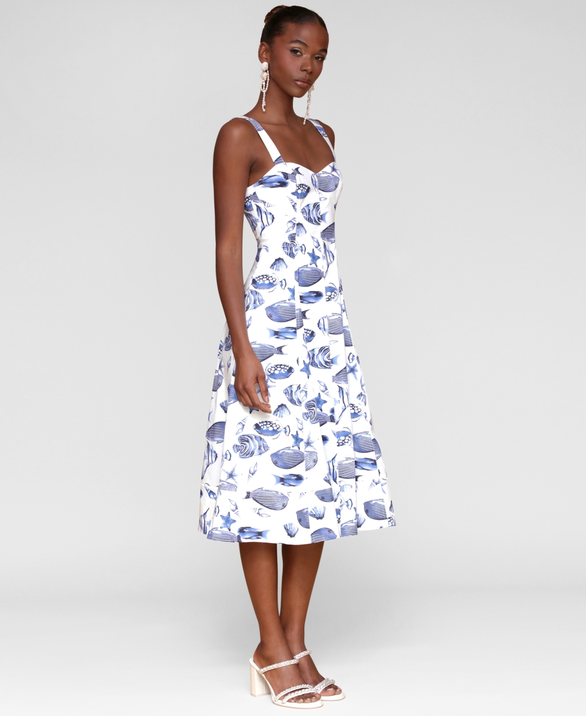 Shop Avec Les Filles Women's Printed A-line Midi Dress