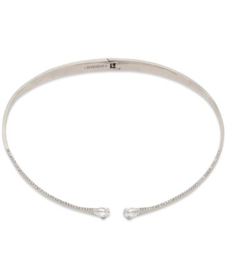 Колье-ошейник Givenchy с серебристым паве и грушевидным кубическим цирконием диаметром 16 дюймов