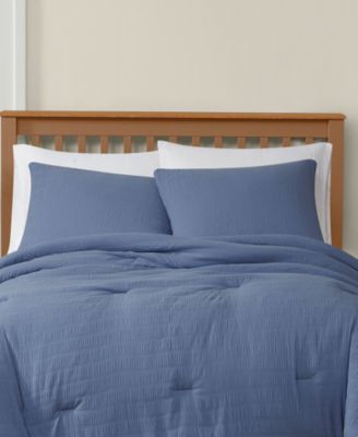 Crinkle Garment Wash Solid 3-Pc. Comforter Set, King
