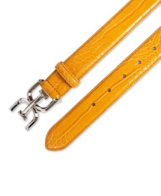 Women's Double-E Plaque Buckle Exotic Print Belt