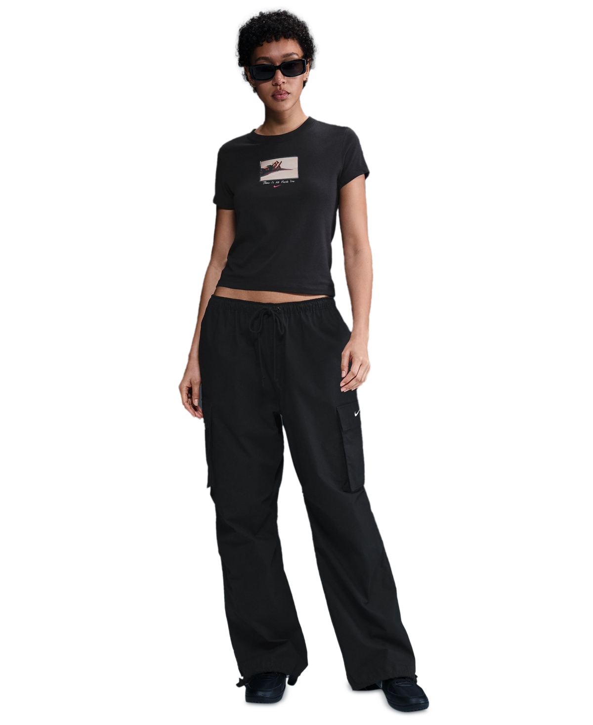 Nike Sportswear Women's Chill Knit Graphic Cropped T-shirt In Black