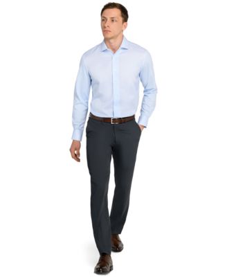 Men's Geometric Hybrid Slim Fit Easy Care Long Sleeve Shirt