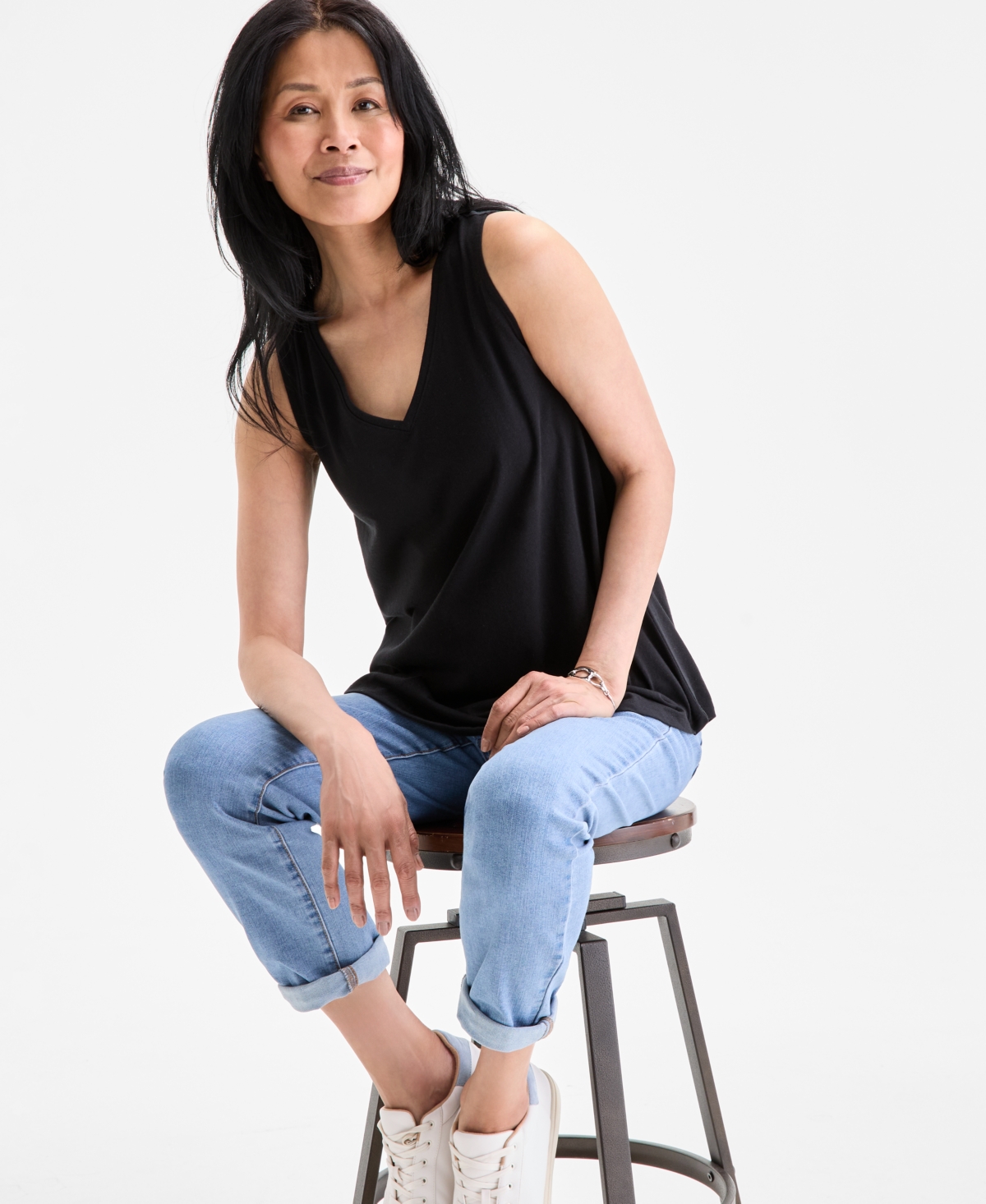 Women's V-Neck Tank Top, Created for Macy's - Blushing