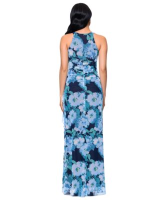 Женское сетчатое платье Betsy & Adam с принтом и круглым вырезом без рукавов