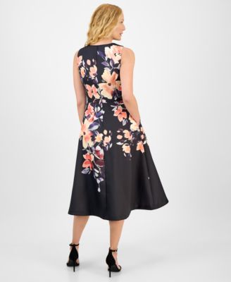 Women's Printed Sleeveless Midi Dress