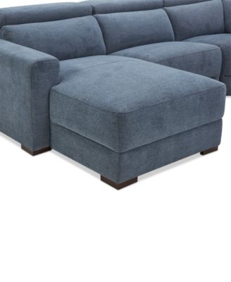 Nevio 5-Pc. Fabric Power Headrest Sectional with 2 Power Motion Chairs