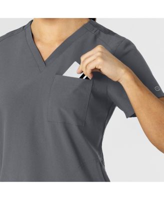 Plus Size W123 Flex-n-Reach V-Neck Scrub Top